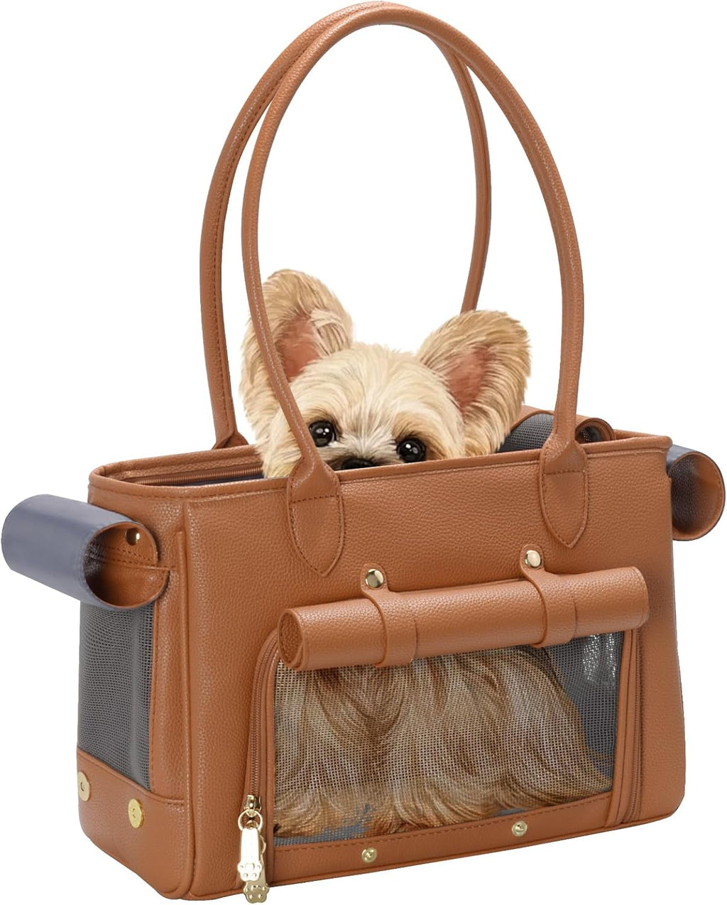 Stylish Pet Carrier Purse Leather Bag for Small Dogs Cats Puppy,Airline Approved Soft-Sided Carriers