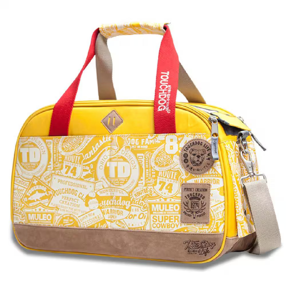 Yellow TSA Approved Around-The-Globe Passport Designer Pet Carrier
