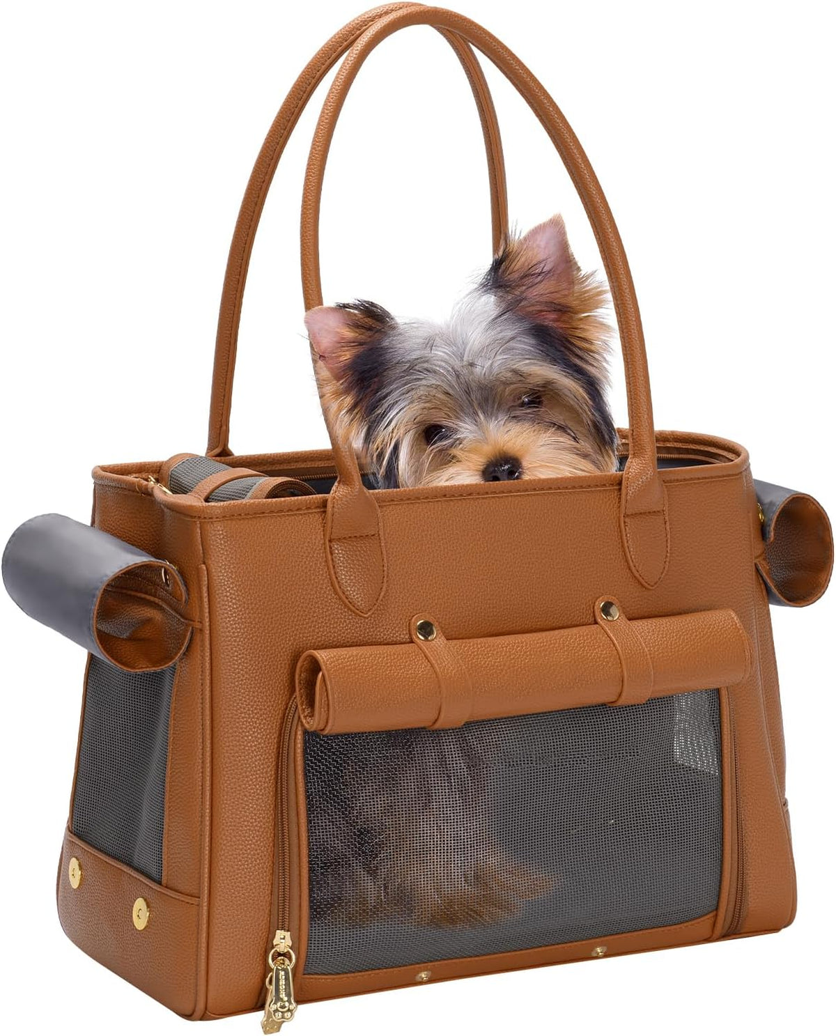 Stylish Pet Carrier Purse Leather Bag for Small Dogs Cats Puppy,Airline Approved Soft-Sided Carriers
