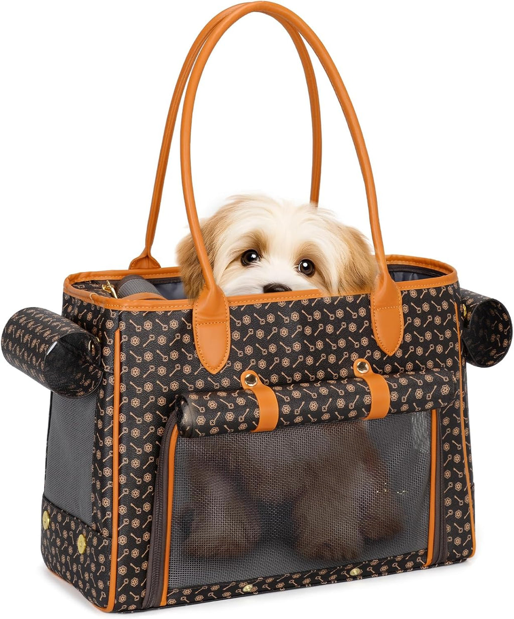 Stylish Pet Carrier Purse Leather Bag for Small Dogs Cats Puppy,Airline Approved Soft-Sided Carriers