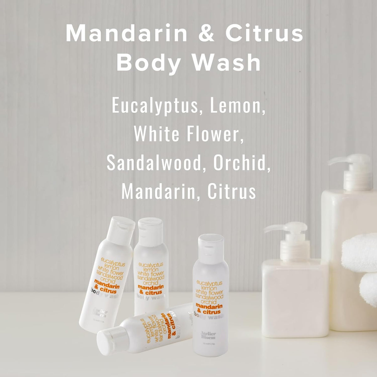 Atelier Bloem Mandarin & Citrus Purifying Body Wash - Kimpton Hotel Collection - Bath & Body - Eucalyptus, Lemon, Sandalwood, Orchid, Mandarin & Citrus - 1.7 Oz. (Set of 4)